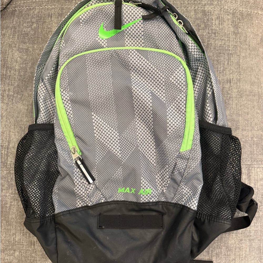 Nike Gray and Green Sporty Backpack